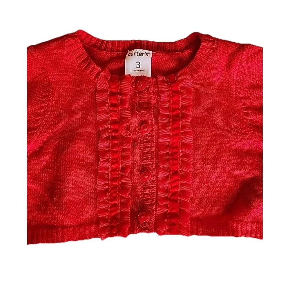 Holiday Dress Bloomers Sweater Christmas Party‎ 3 Piece Red Infant Girls Sz 3M